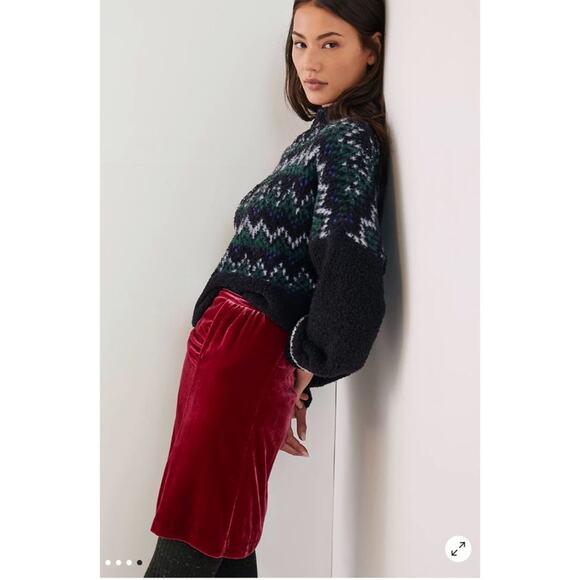 Anthropologie Connie Velvet Mini Skirt Raspberry - Picture 7 of 12